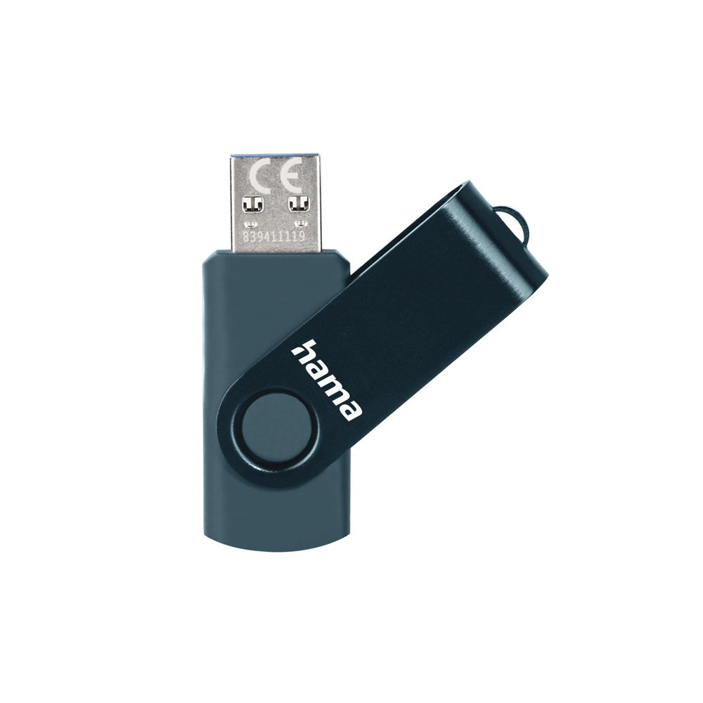 Pen Drive 64GB USB-A 3.0 Hama Rotate Azul Petróleo