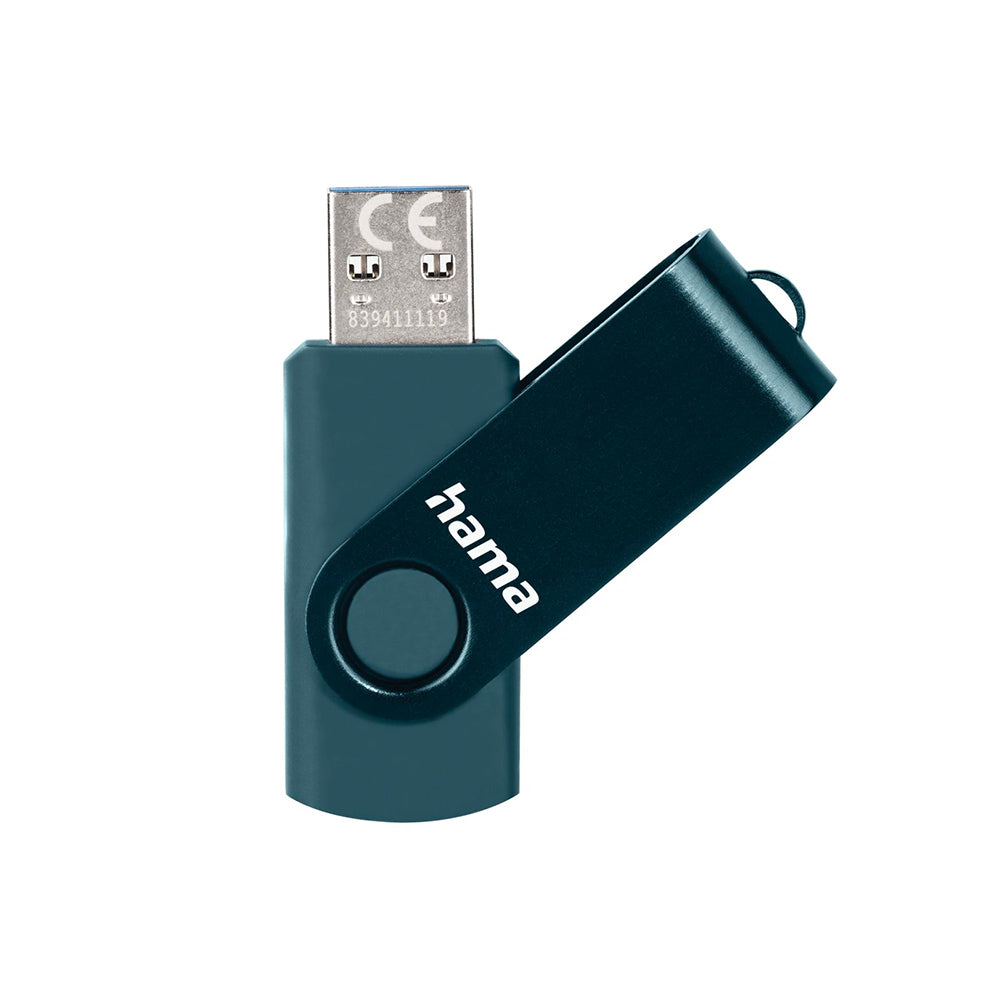 Pen Drive 128GB USB-A 3.0 Hama Rotate Azul Petróleo