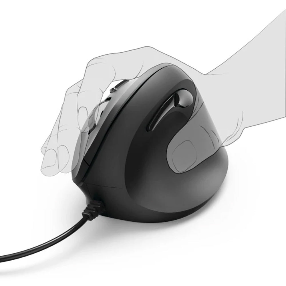 Rato com Fio Ergonómico Vertical EMC-500 Preto
