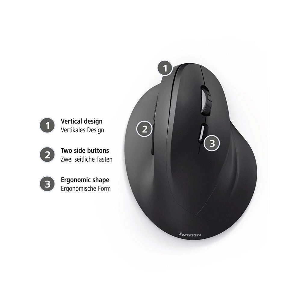 Rato Wireless Ergonómico EMW-500 Preto