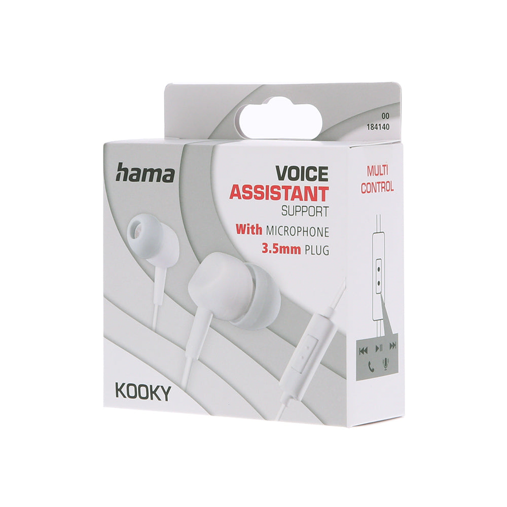 Auriculares In-Ear Jack 3.5mm Kooky Branco