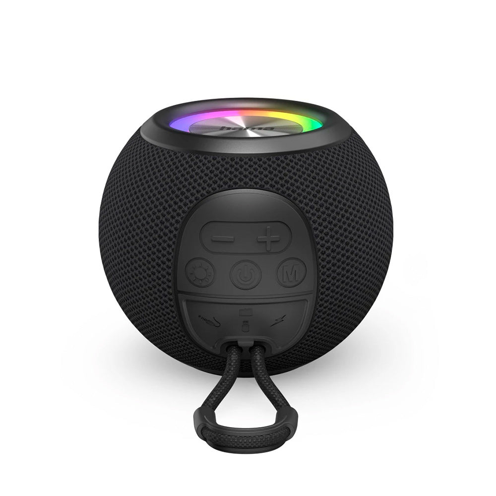 Coluna Portátil Bluetooth Ball Shape com LED Preto