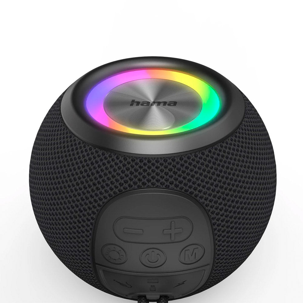 Coluna Portátil Bluetooth Ball Shape com LED Preto