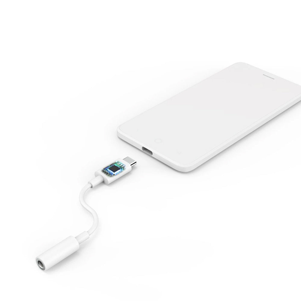Adaptador Áudio USB-C para Jack 3,5mm Branco