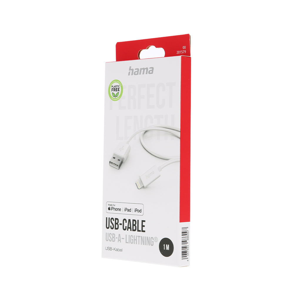 Cabo USB-A 2.0 para Lightning 1m Branco