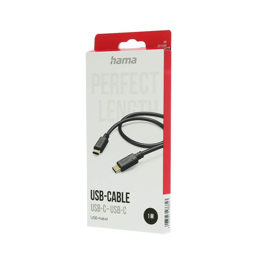 Cabo USB-C 2.0 para USB-C 1m Preto