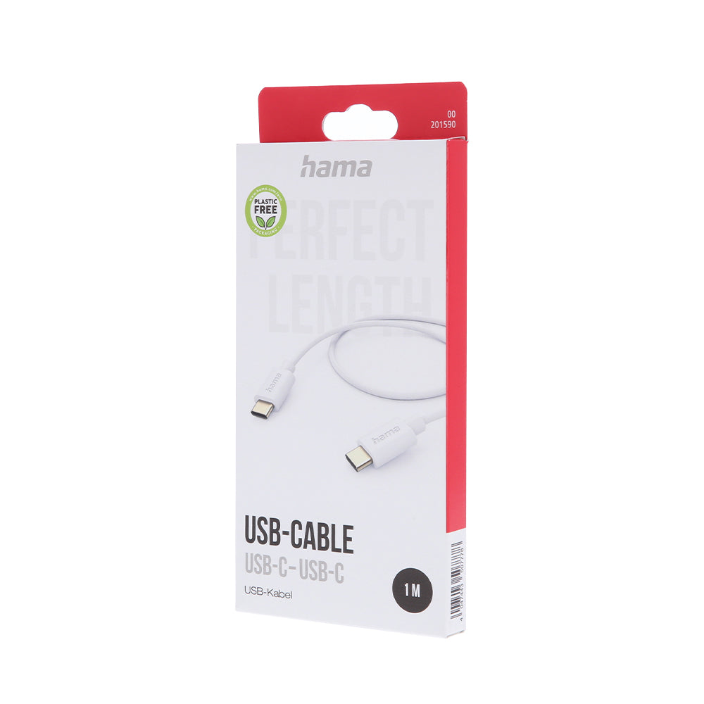 Cabo USB-C 2.0 para USB-C 1m Branco