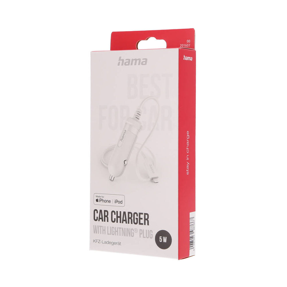 Carregador Isqueiro Auto Lightning 5W 1m Branco