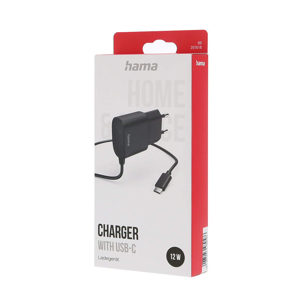 Carregador USB-C 12W Cabo 1m Preto