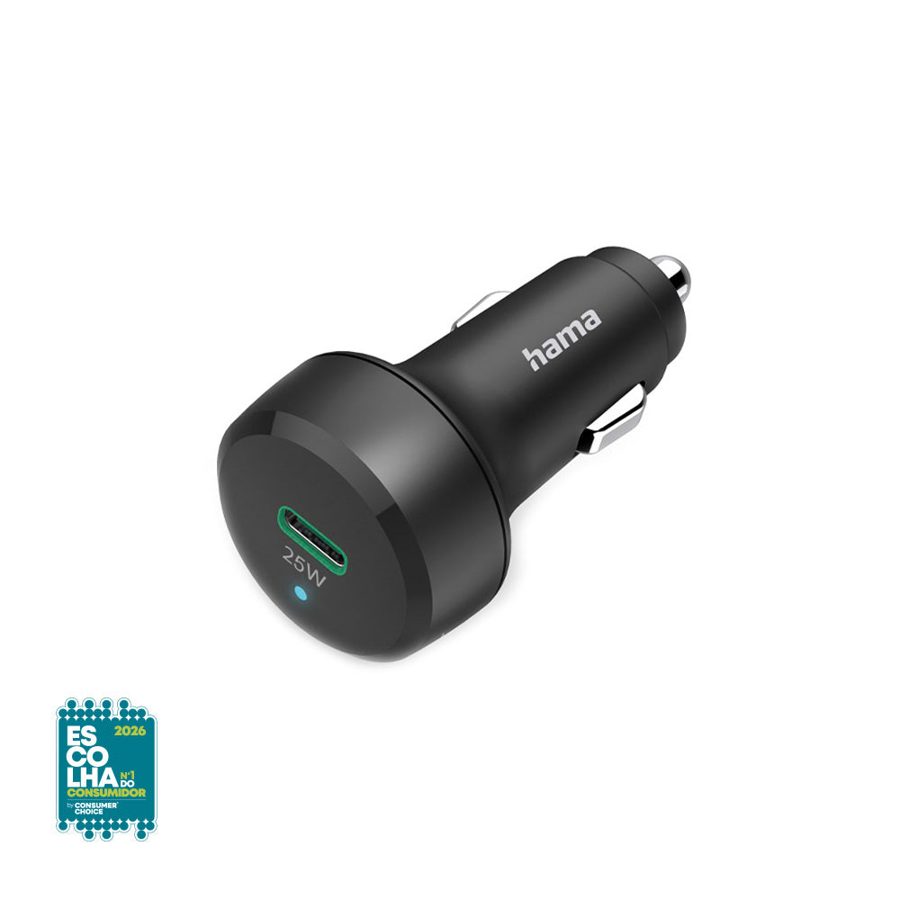 Carregador Isqueiro Auto USB-C PD/QC 25W Preto
