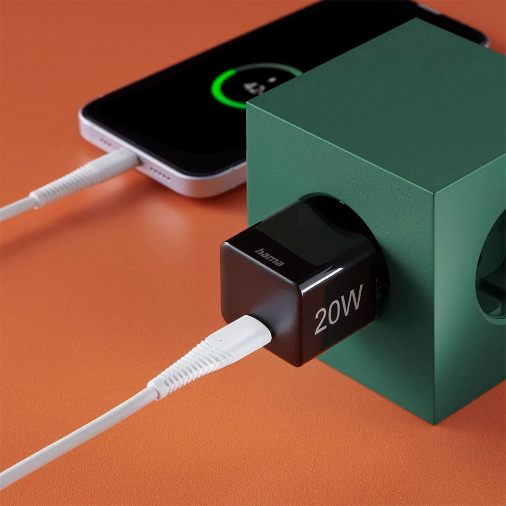 Carregador USB-C PD/QC 20W Rápido Mini-charger Preto