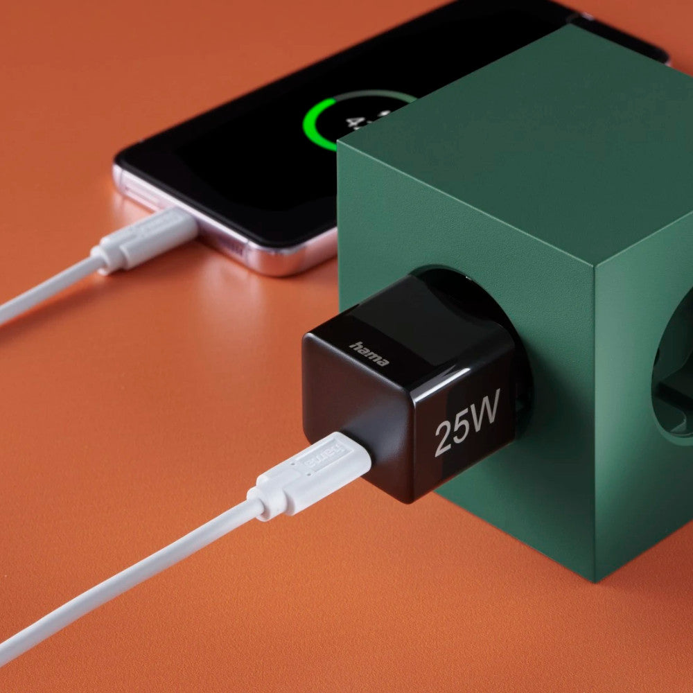 Carregador USB-C PD/QC 25W Rápido Mini-charger Preto