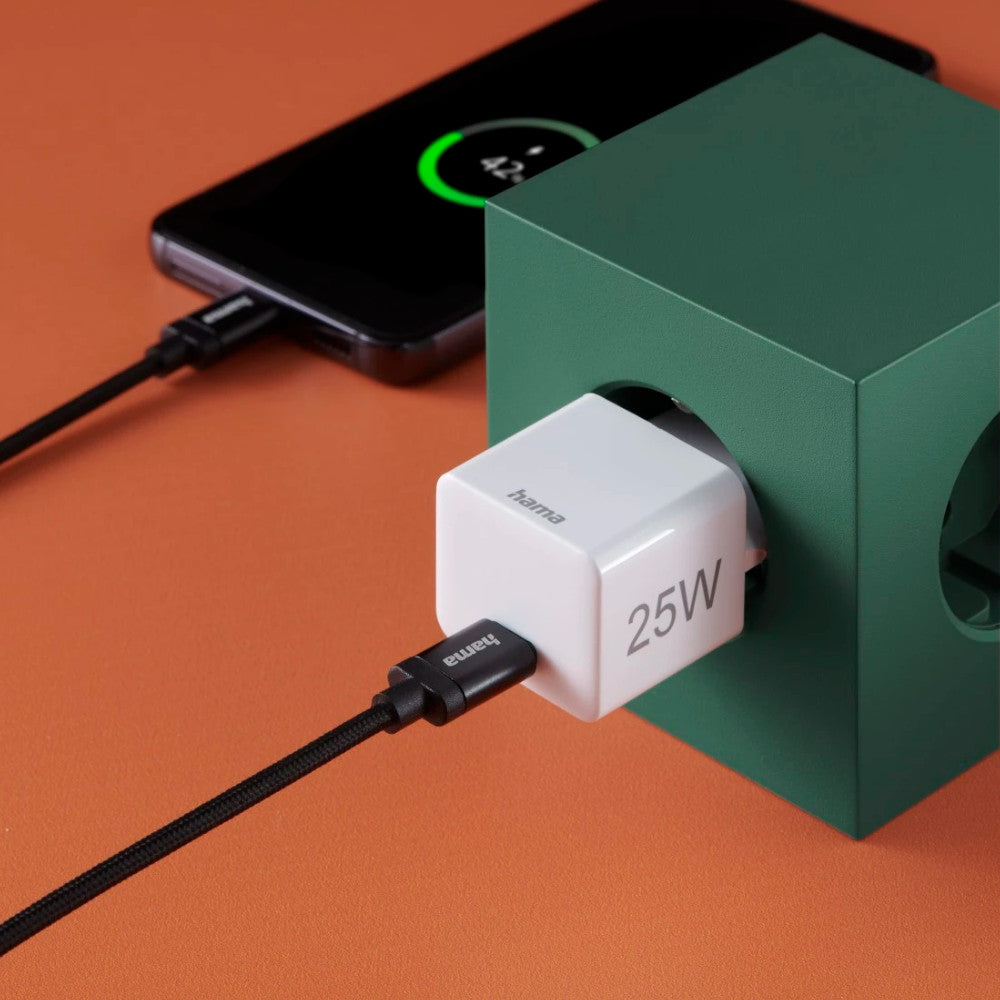 Carregador USB-C PD/QC 25W Rápido Mini-charger Branco