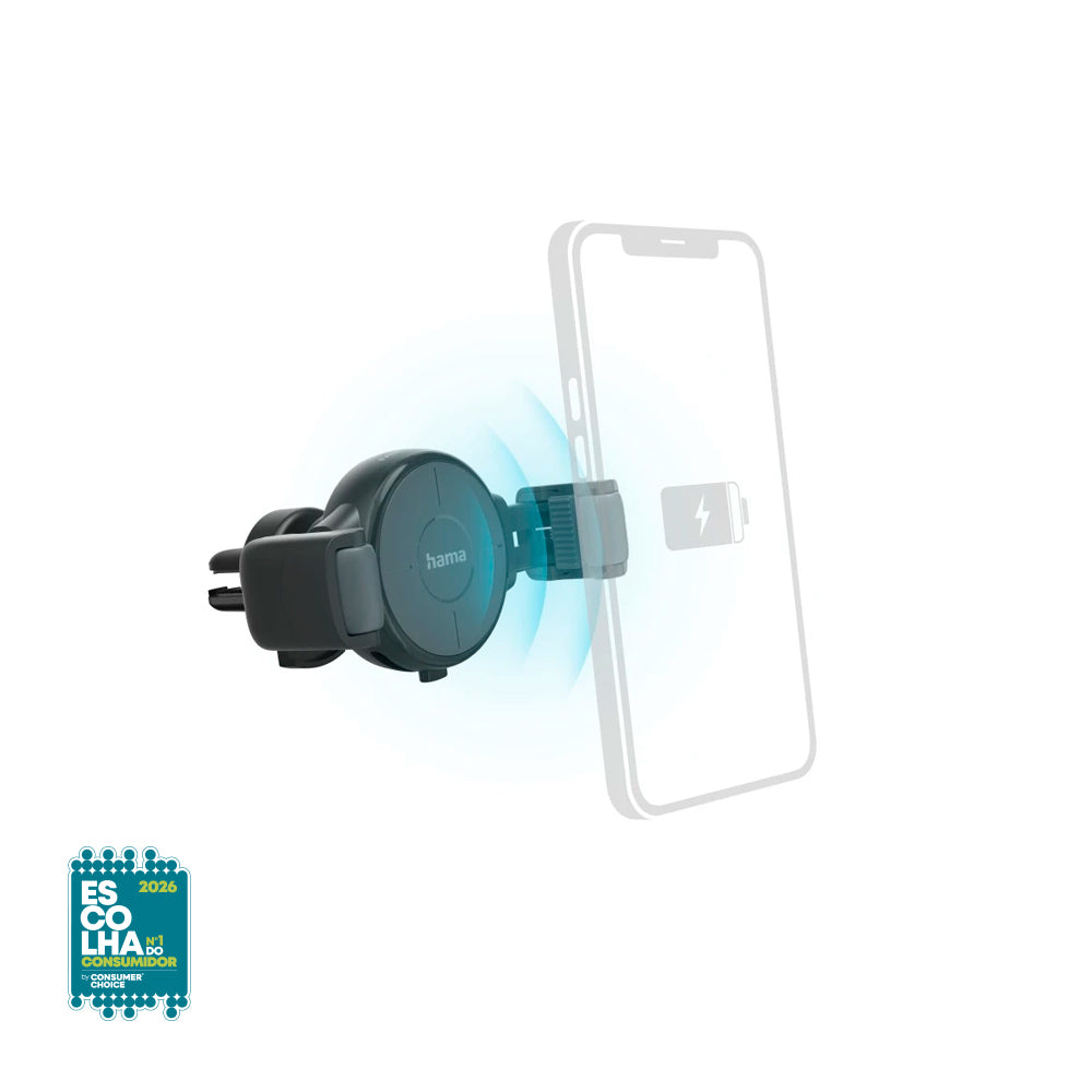 Carregador Wireless FC10 QI 10W com Suporte Automóvel Cinza