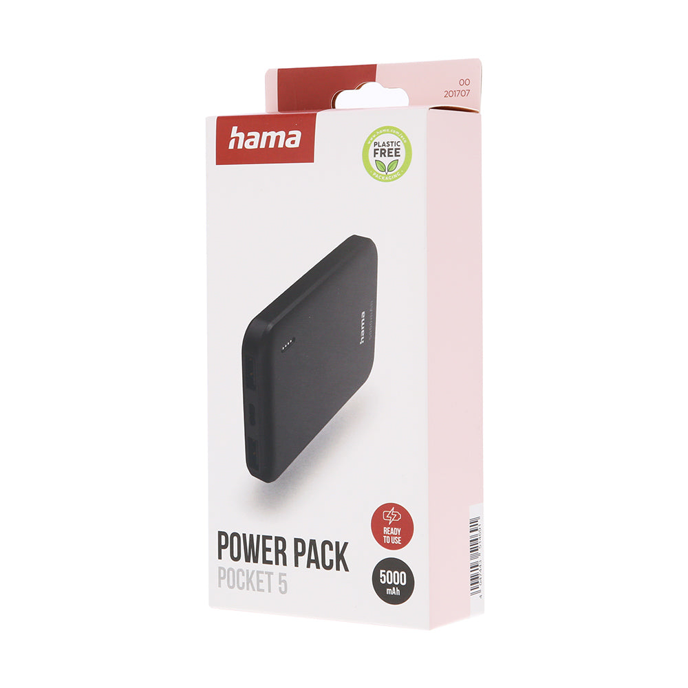 Powerbank 5000mAh PowerPack Pocket 5 Cinza