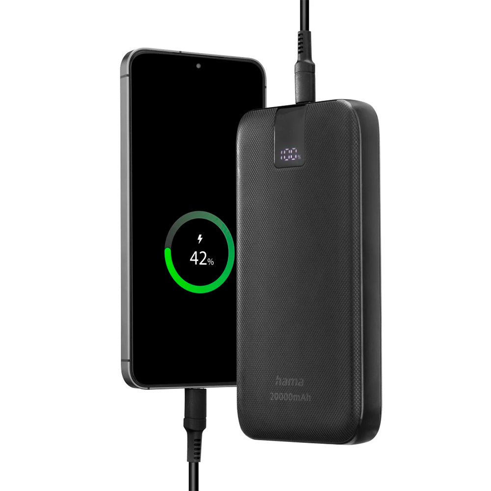 Powerbank 20000mAh USB-A 1 Porta + USB-C 2 Portas Cinza