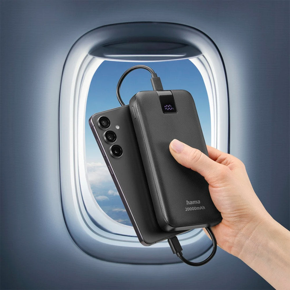 Powerbank 20000mAh USB-A 1 Porta + USB-C 2 Portas Cinza