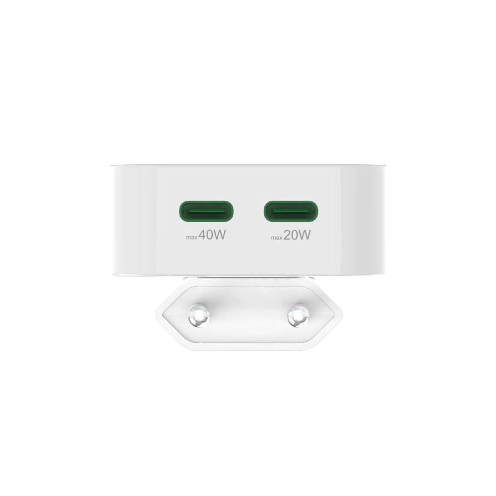 Carregador USB-C 2 Portas GaN 40W Mini-Charger Dobrável
