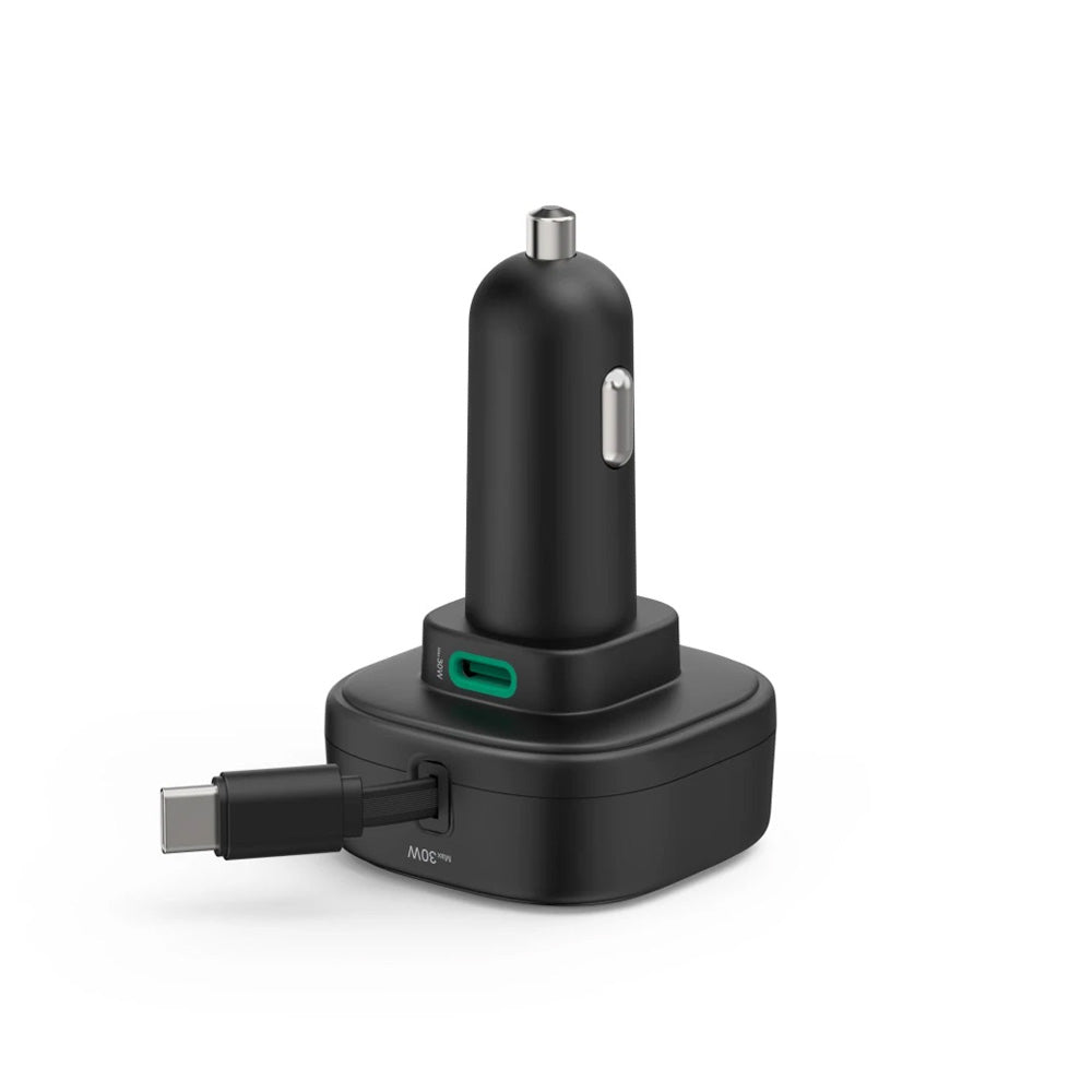 Carregador Isqueiro Auto USB-C 2 Portas 30W Preto