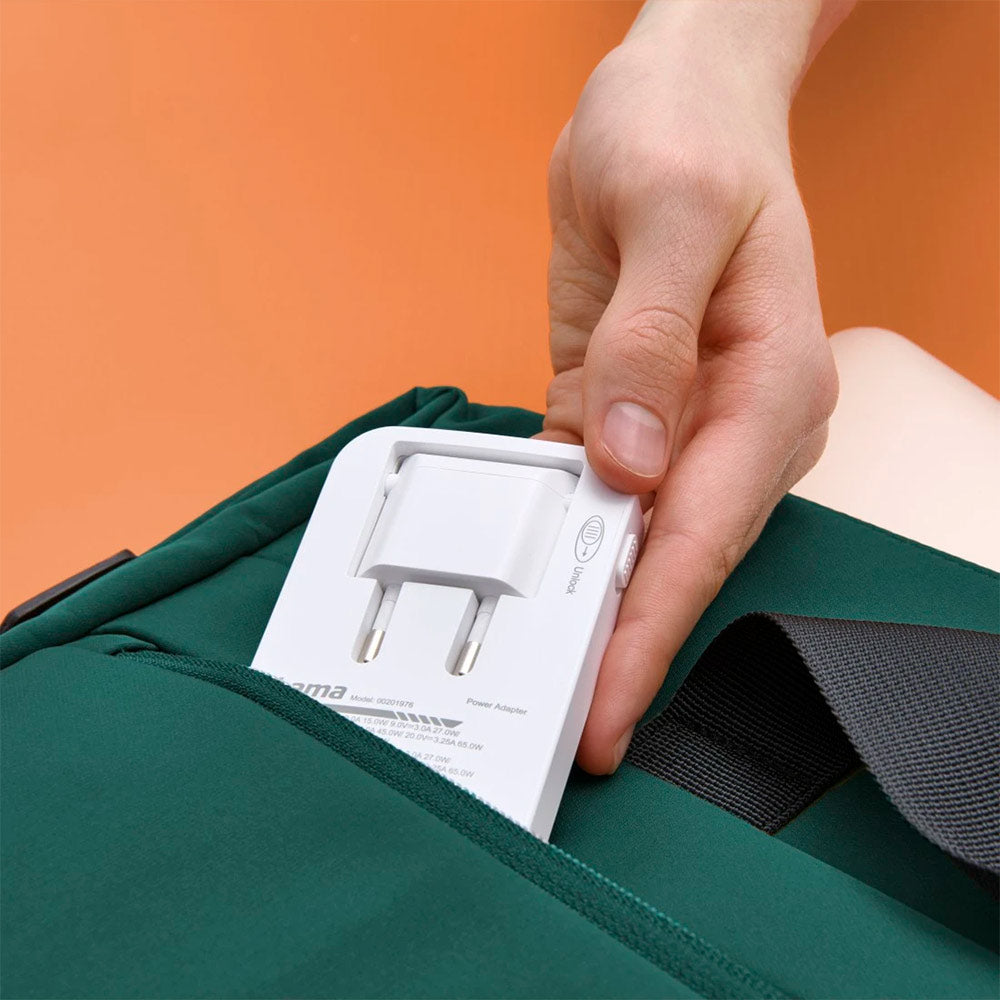Carregador USB-C 2 Portas + USB-A 1 Porta 65W Rápido Branco