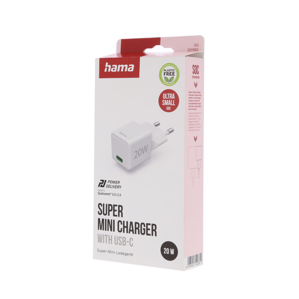 Carregador USB-C 20W Super Mini-Charger Branco