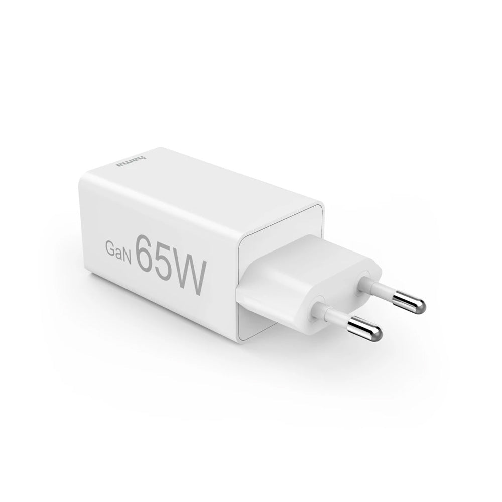 Carregador USB-C 2 Portas + USB-A GaN 65W Branco