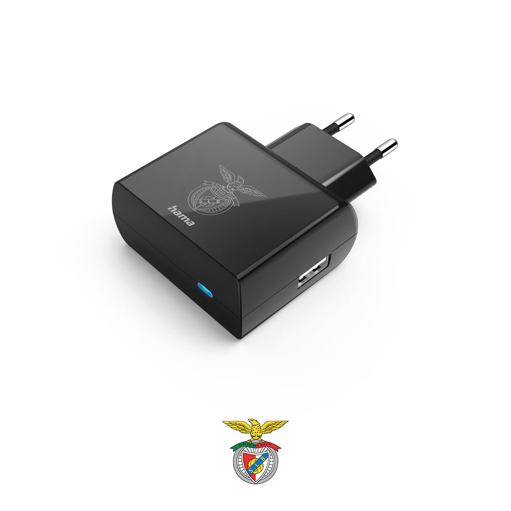 Carregador USB-A 12W Socket Benfica Preto