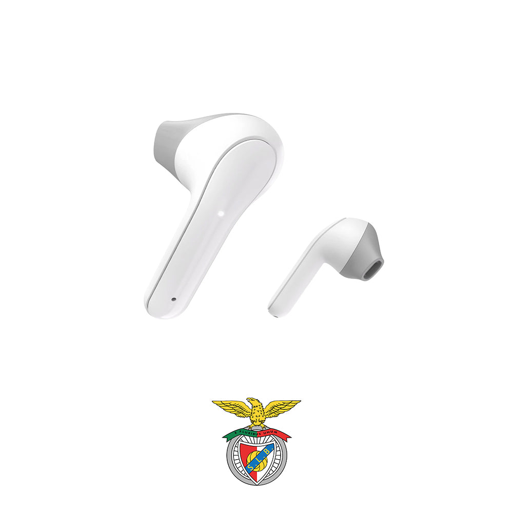 Auriculares Bluetooth Earbuds Freedom Light Benfica Branco