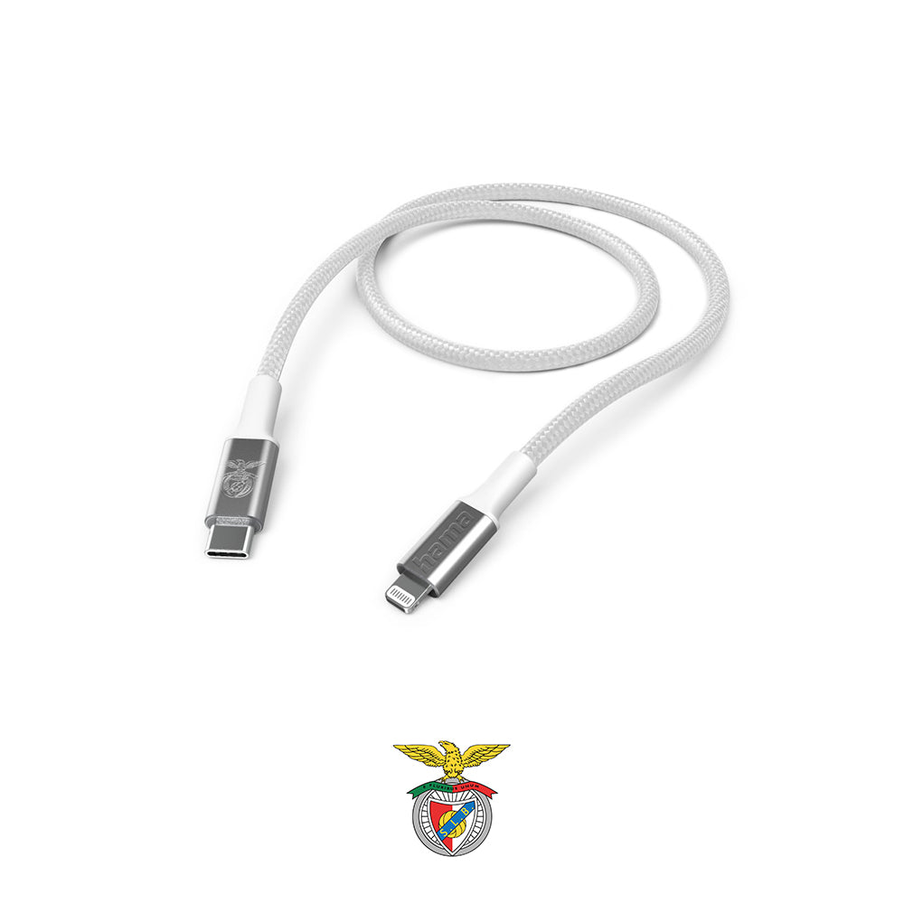 Cabo USB-C para Lightning Nylon Benfica Fabric 2m Branco