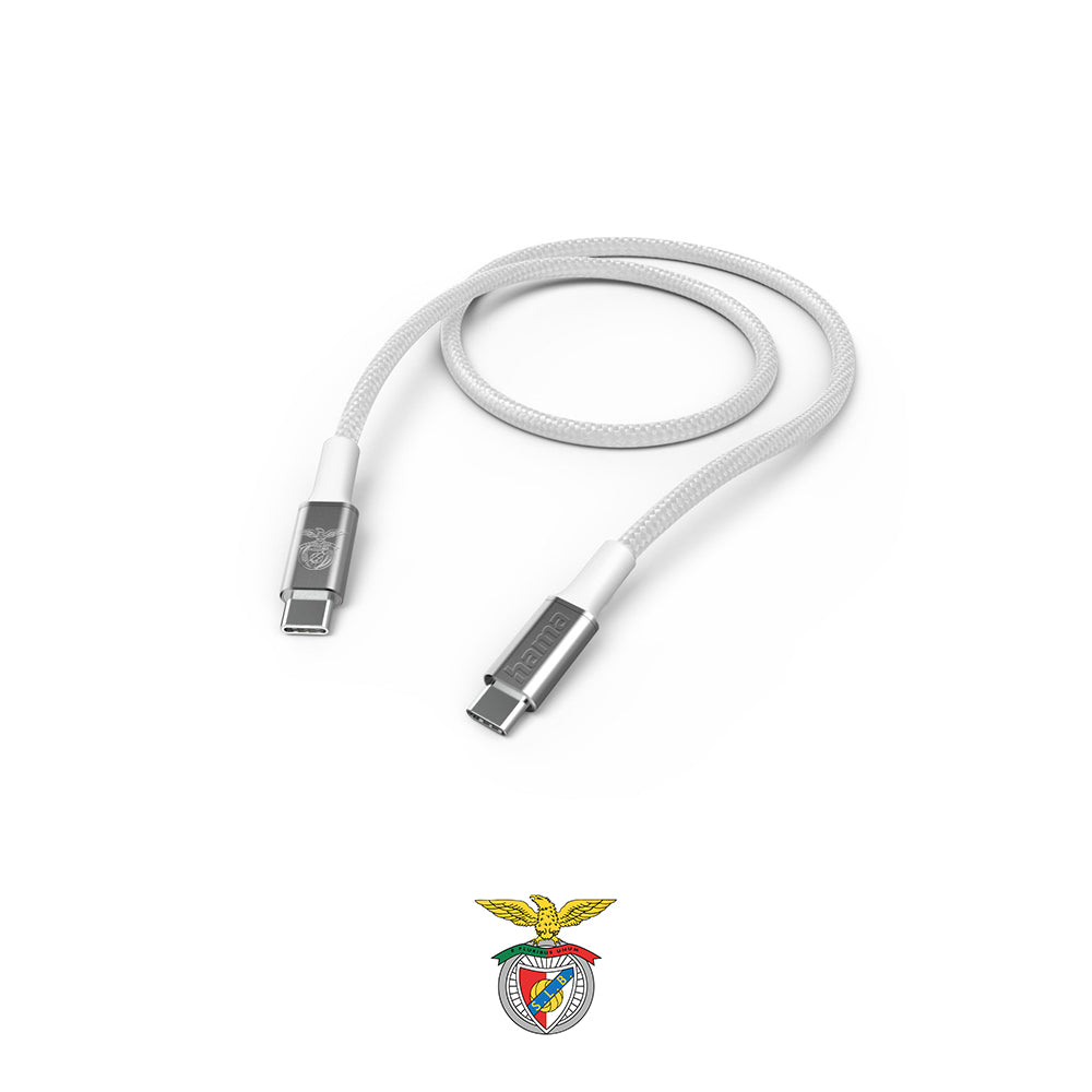 Cabo USB-C Nylon Benfica Fabric 2m Branco