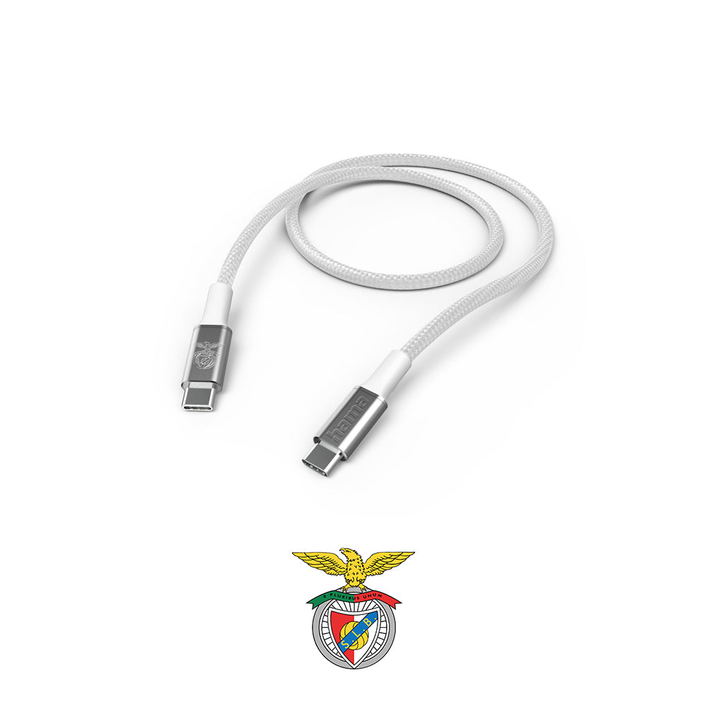 Cabo USB-C Nylon Benfica Fabric 2m Branco