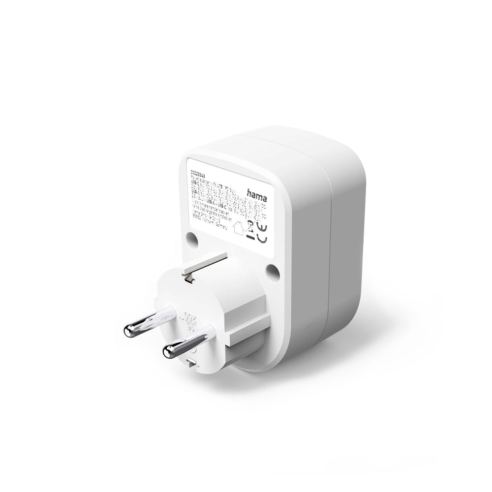 Tomada com USB-C+ USB-A Branco