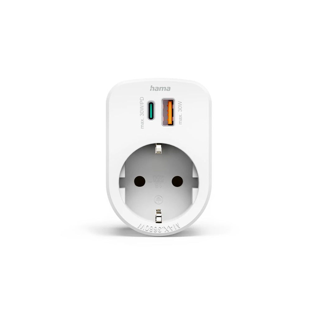 Tomada com USB-C+ USB-A Branco