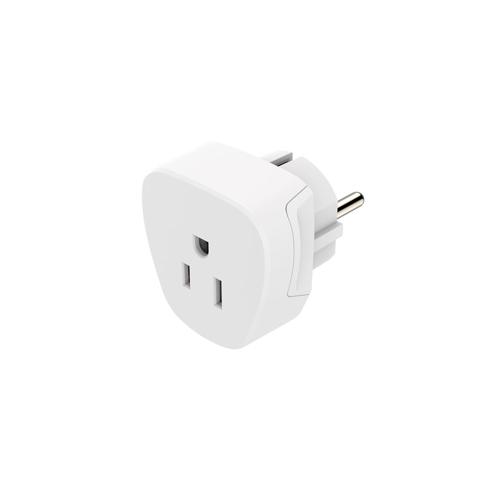 Adaptador Corrente Viagem US/EURO Type E+ F Branco