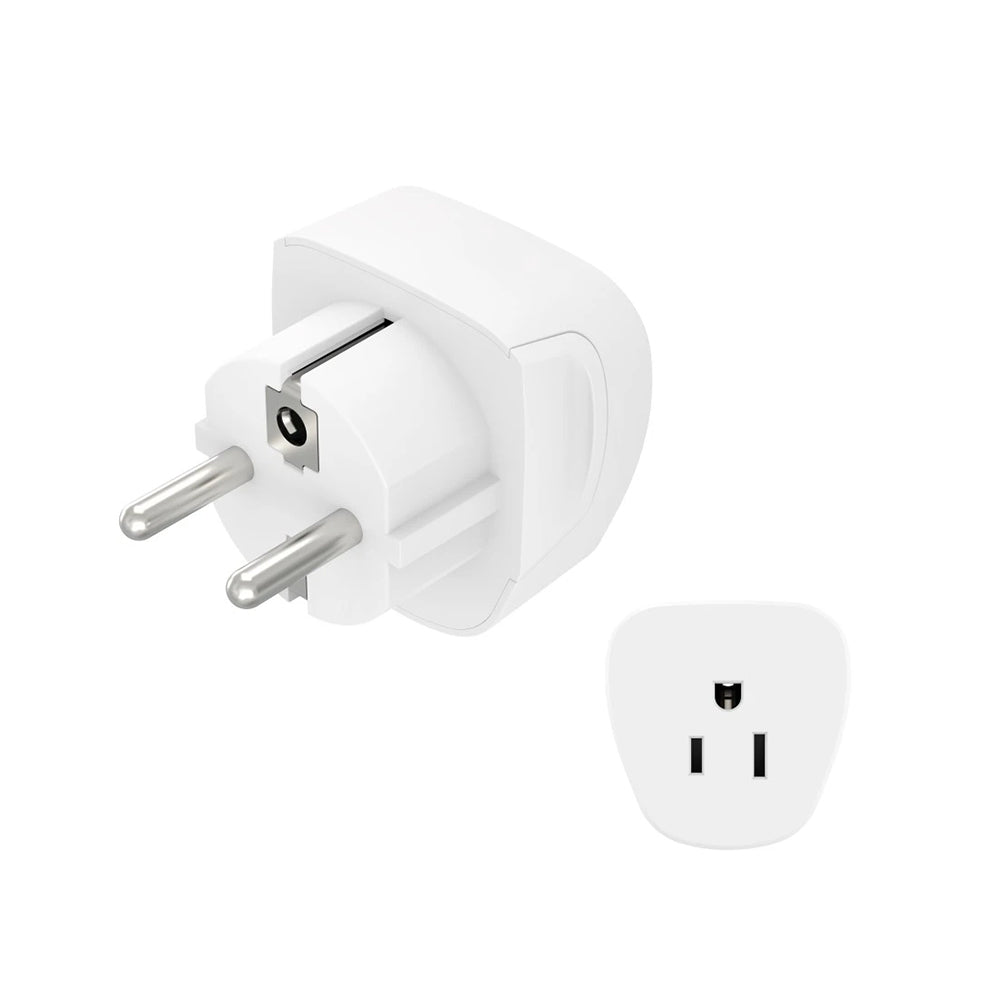 Adaptador Corrente Viagem US/EURO Type E+ F Branco
