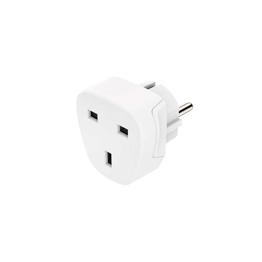 Adaptador Corrente Viagem UK/EURO Type E+ F Branco