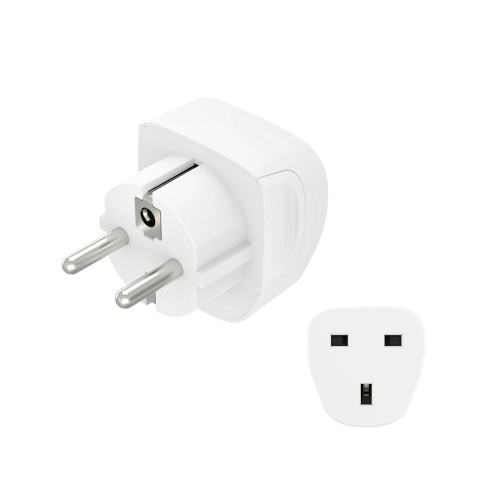 Adaptador Corrente Viagem UK/EURO Type E+ F Branco