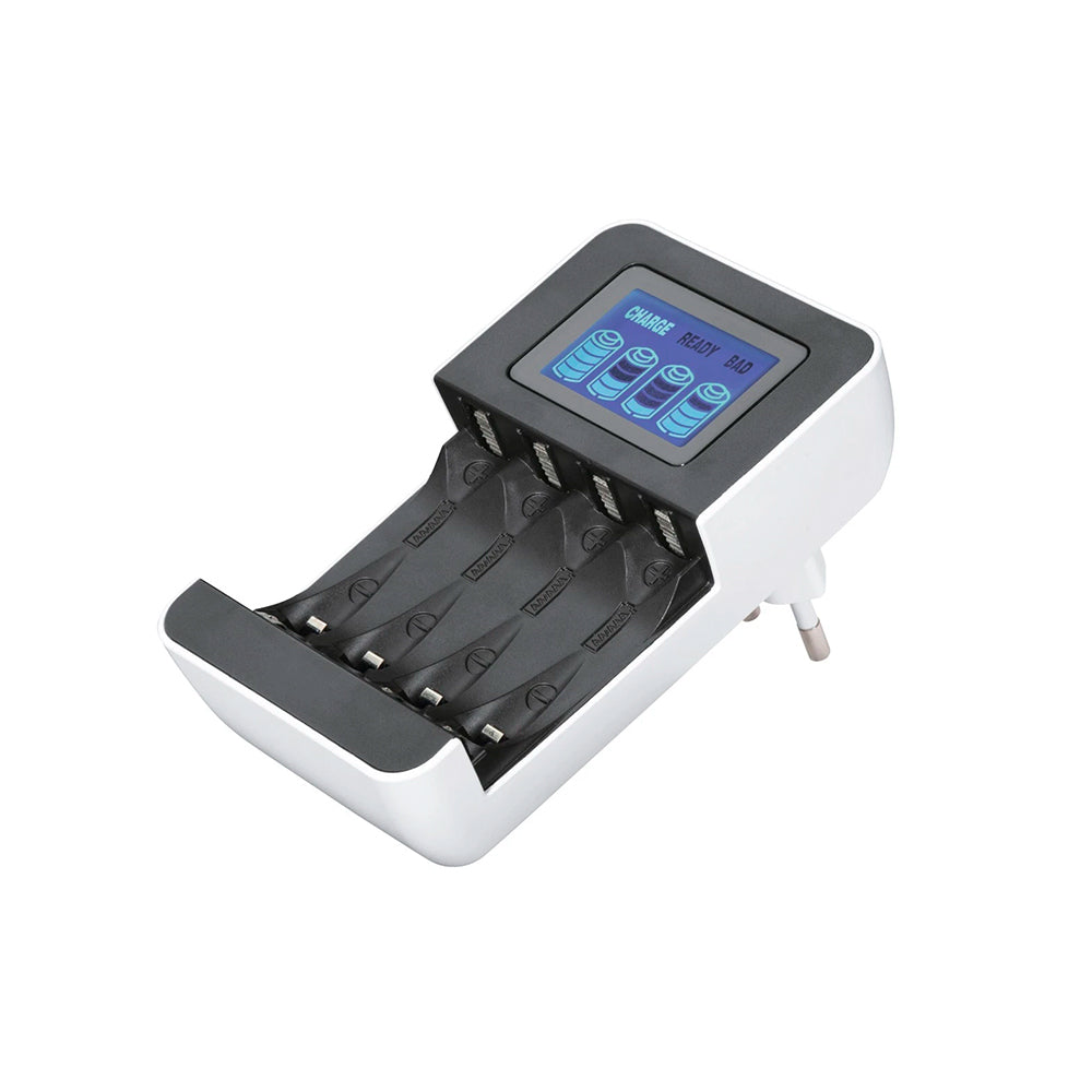 Carregador Pilhas AA e AAA 4 NiMH c/ LCD