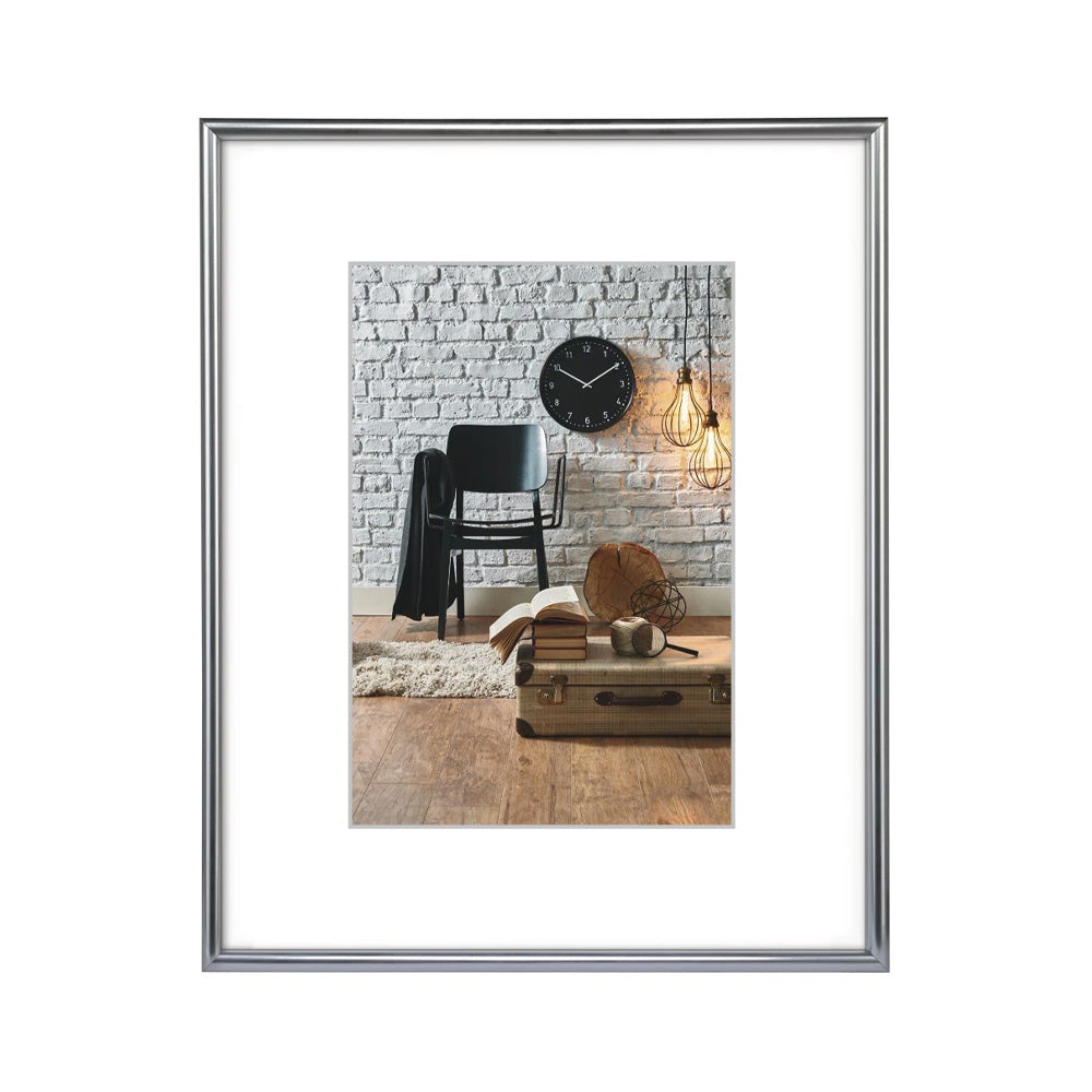 Moldura Plástico 21x29,7cm DIN A4 Sevilla Décor Prata Mate