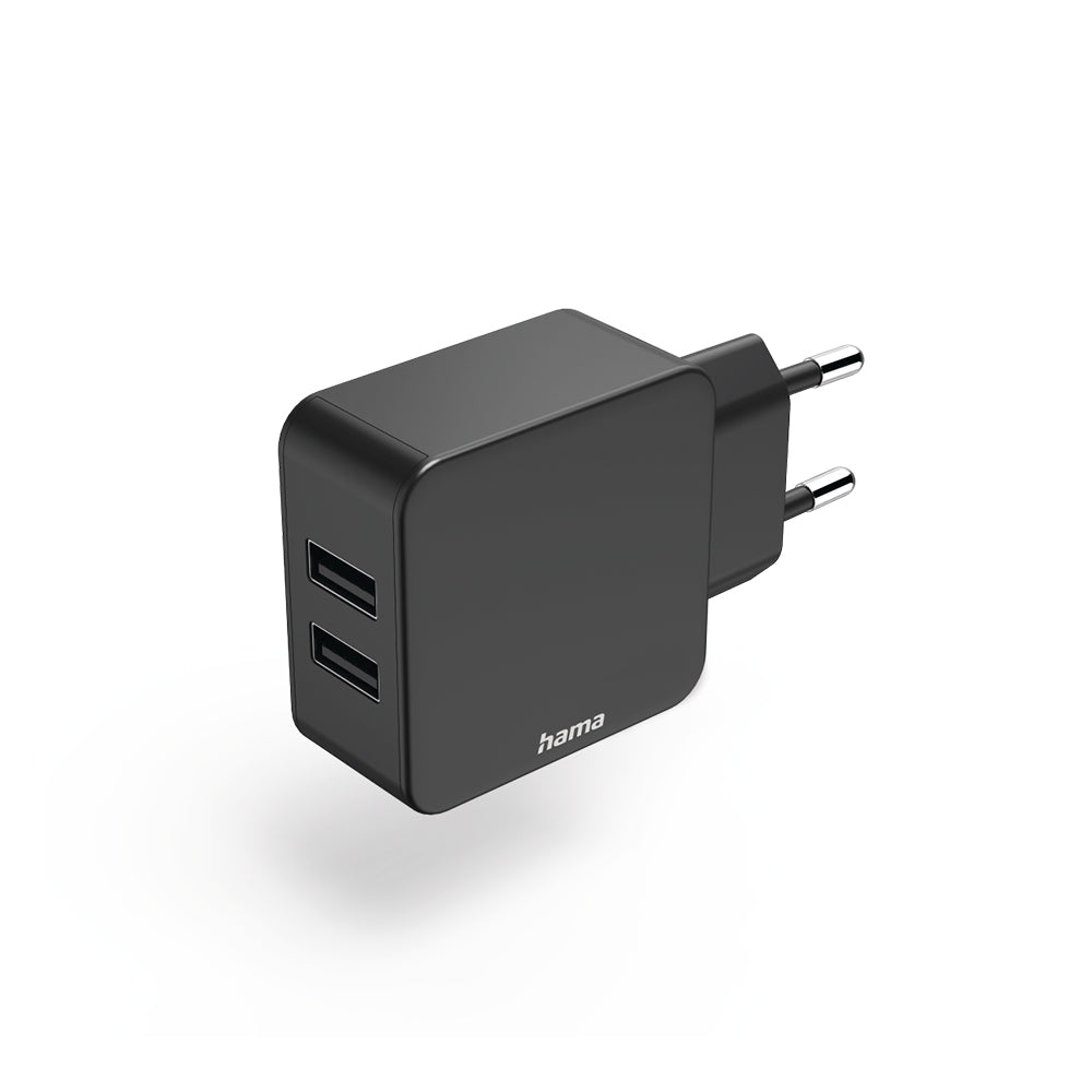 Carregador USB-A 2 Portas 12W Preto