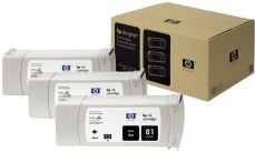 Pack Tinteiros HP 81 Preto C5066A 680ml 3un