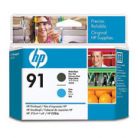 Cabeça Impressão HP 91 Preto Matte/Azul C9460A 775ml