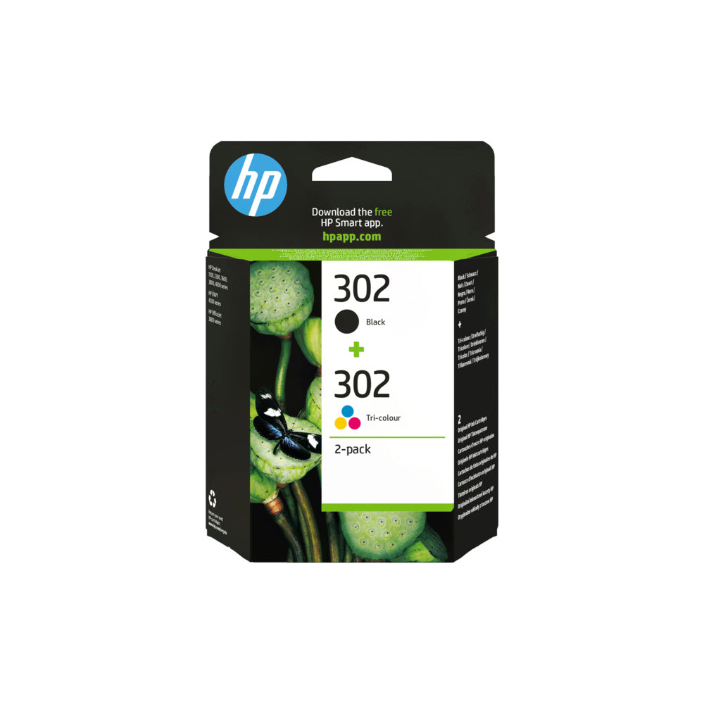 Pack 2 Tinteiros HP 302 Preto/Cor X4D37AE