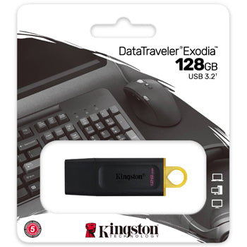 Pen Drive 128GB USB-A 3.2 DataTraveler Exodia Preto