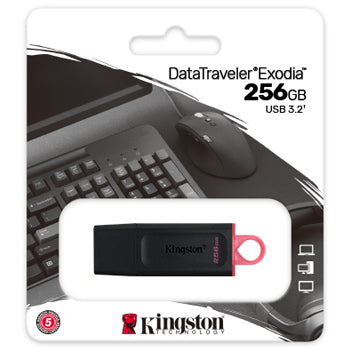 Pen Drive 256GB USB-A 3.2 DataTraveler Exodia Preto