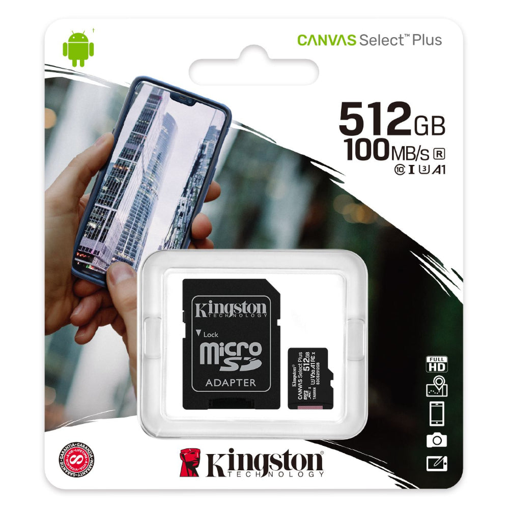 Cartão Memória micSDXC 512GB KINGSTON Canvas Select Plus