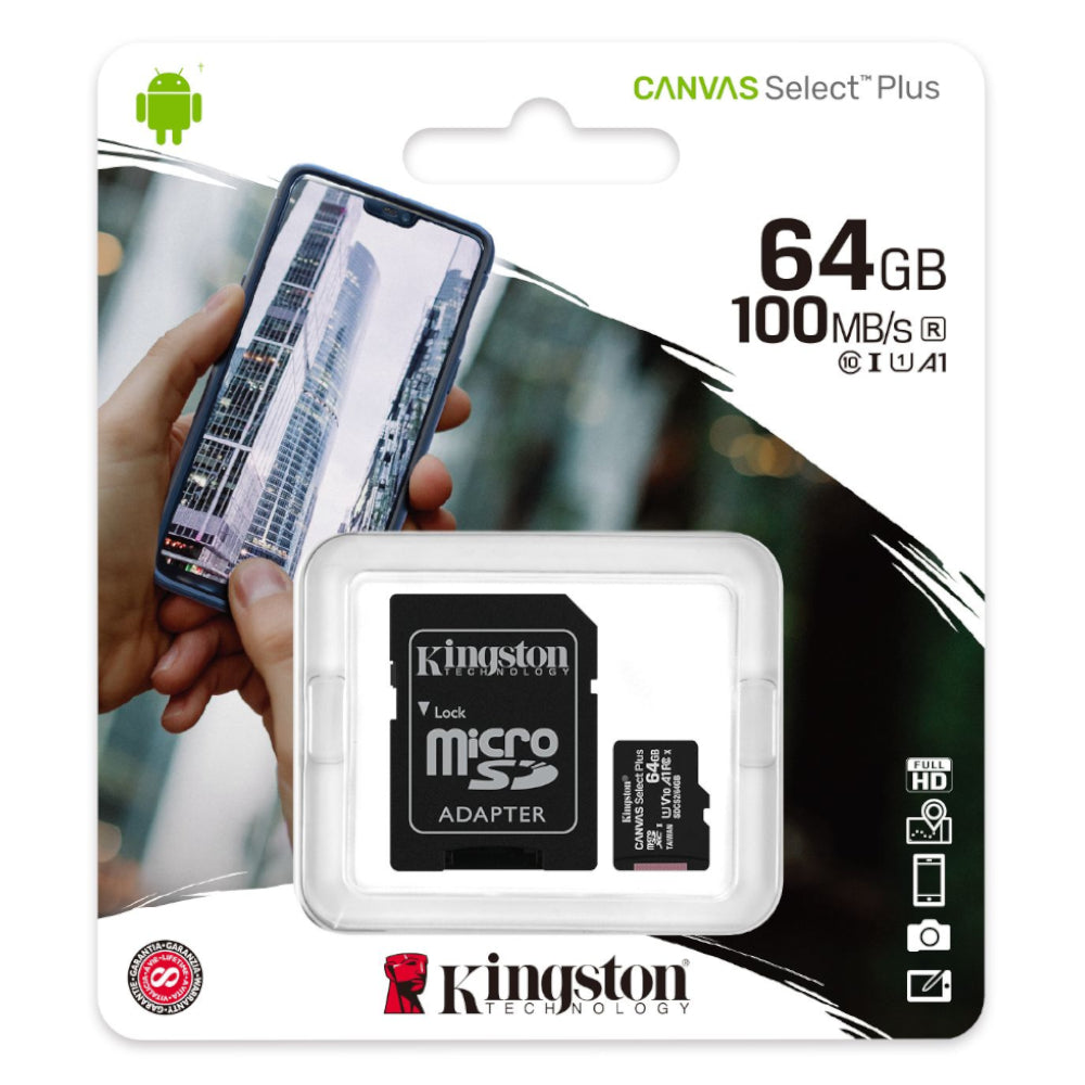 Cartão Memória micSDXC 64GB KINGSTON Canvas Select Plus