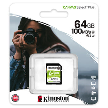 Cartão Memória SDHC 64GB KINGSTON Canvas Select Plus