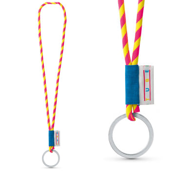 Fita Multiusos Pescoço Tube Long Amarelo/Rosa ø8x47cm