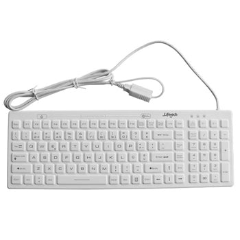 Teclado Silicone Higienizável / Lavável USB-A Branco